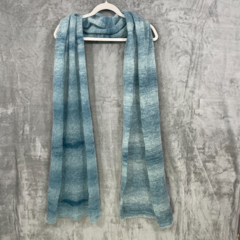 Vintage Mohair Scarf Ombre Blue 90" Long 13" Wide Unbranded Soft